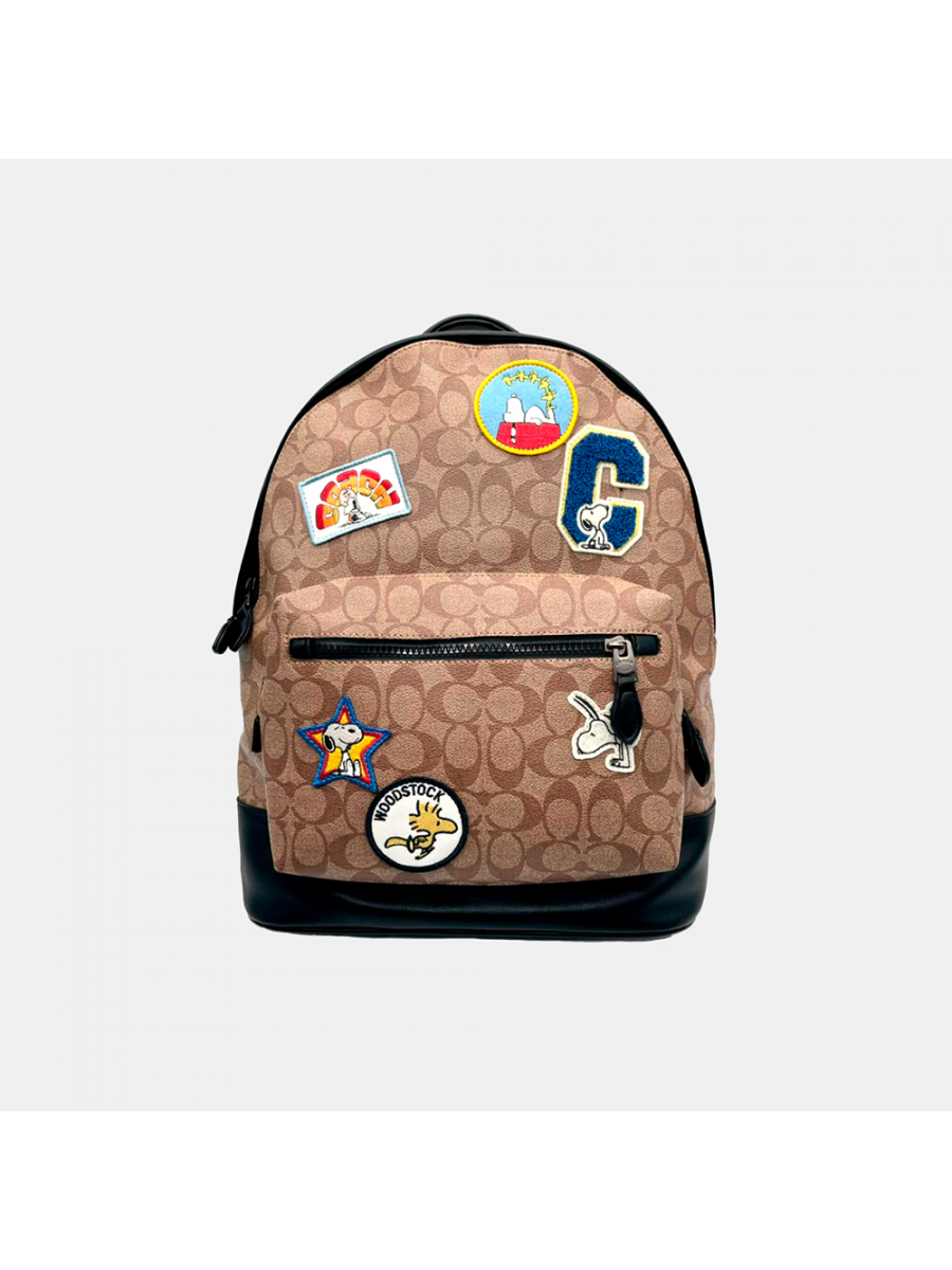 Рюкзак Coach Snoopy Court Backpack In Signature Canvas With Patches – Im/Khaki Multi Coach