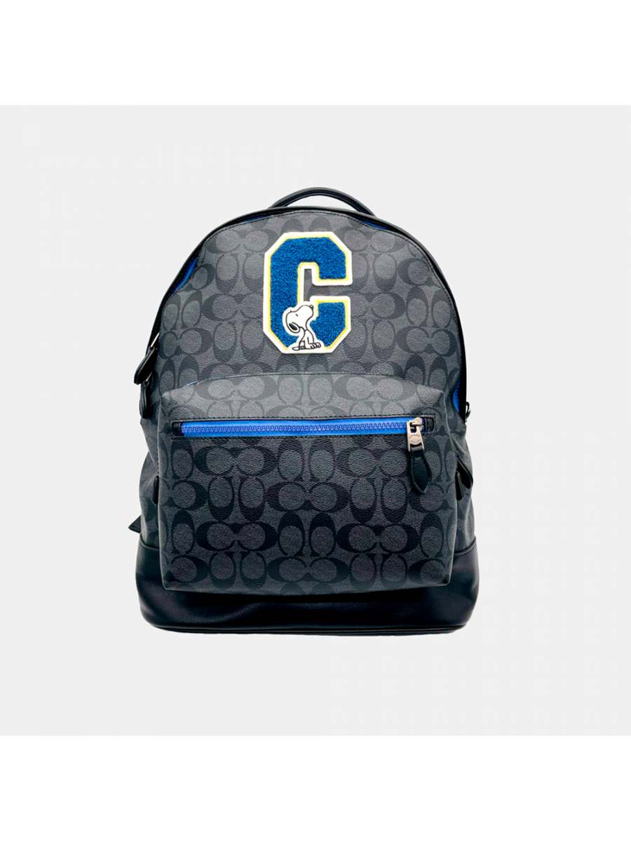 Рюкзак Coach Snoopy Court Backpack In Signature Canvas – Charcoal/Blue Coach