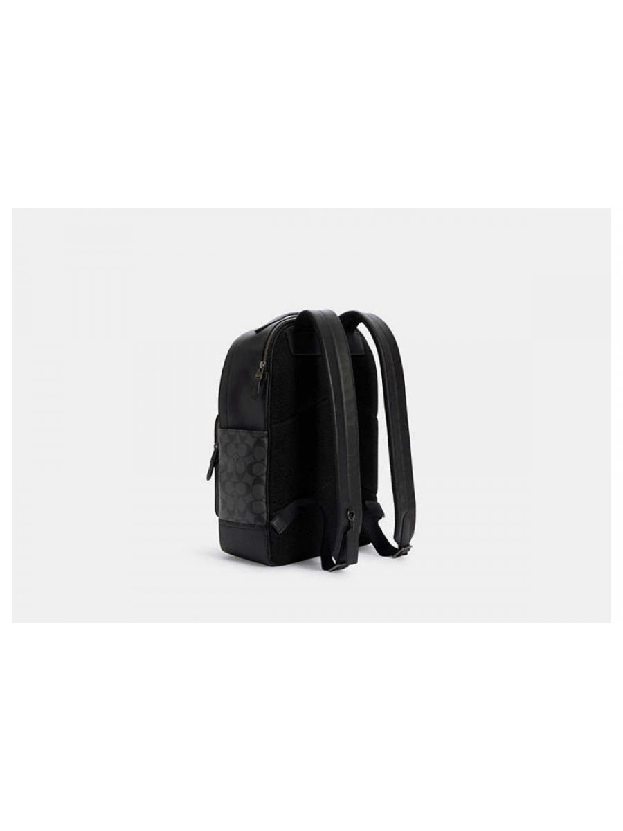 Рюкзак Coach Graham Backpack In Signature Canvas - Gunmetal/Charcoal/Black