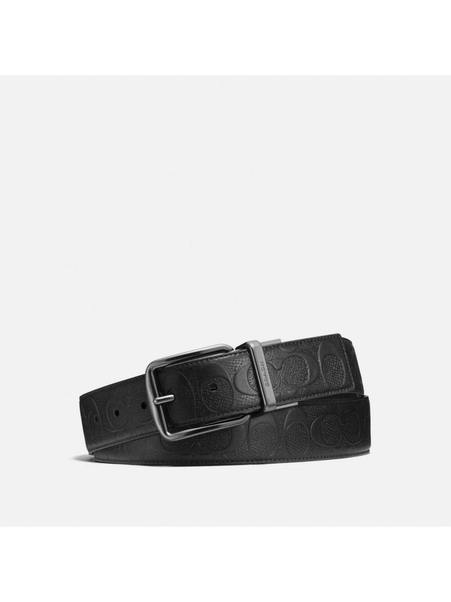 Ремень Coach Wide Harness Cut To Size Reversible Belt In Signature Leather (Black) Coach