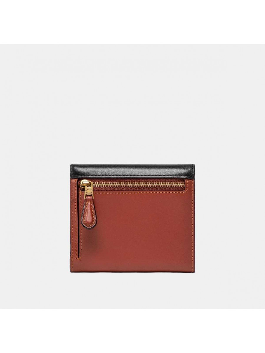 Кошелёк Coach Wyn Small Wallet In Colorblock Signature Canvas (B4/Tan Black)