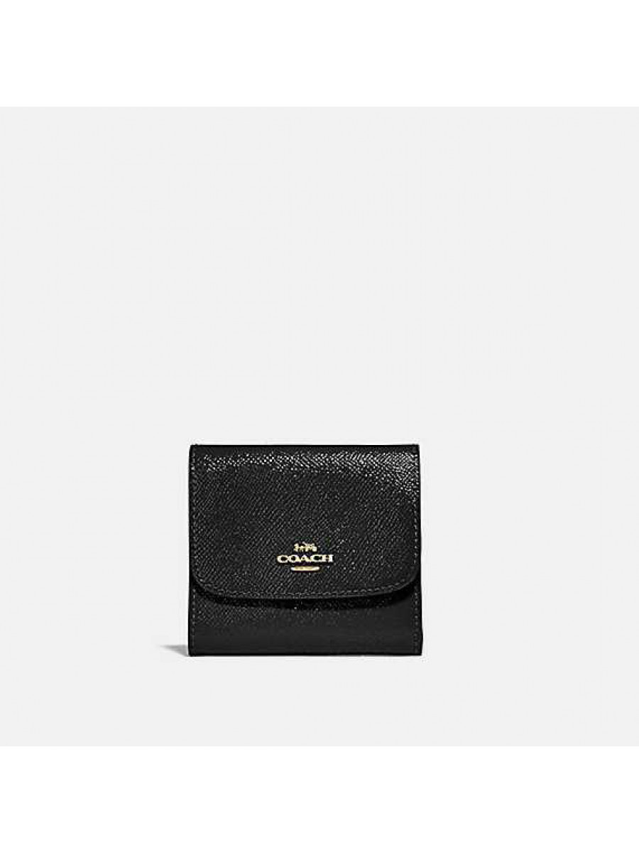 Кошелёк Coach Small Trifold Wallet (B4/Black)(Золото) Coach