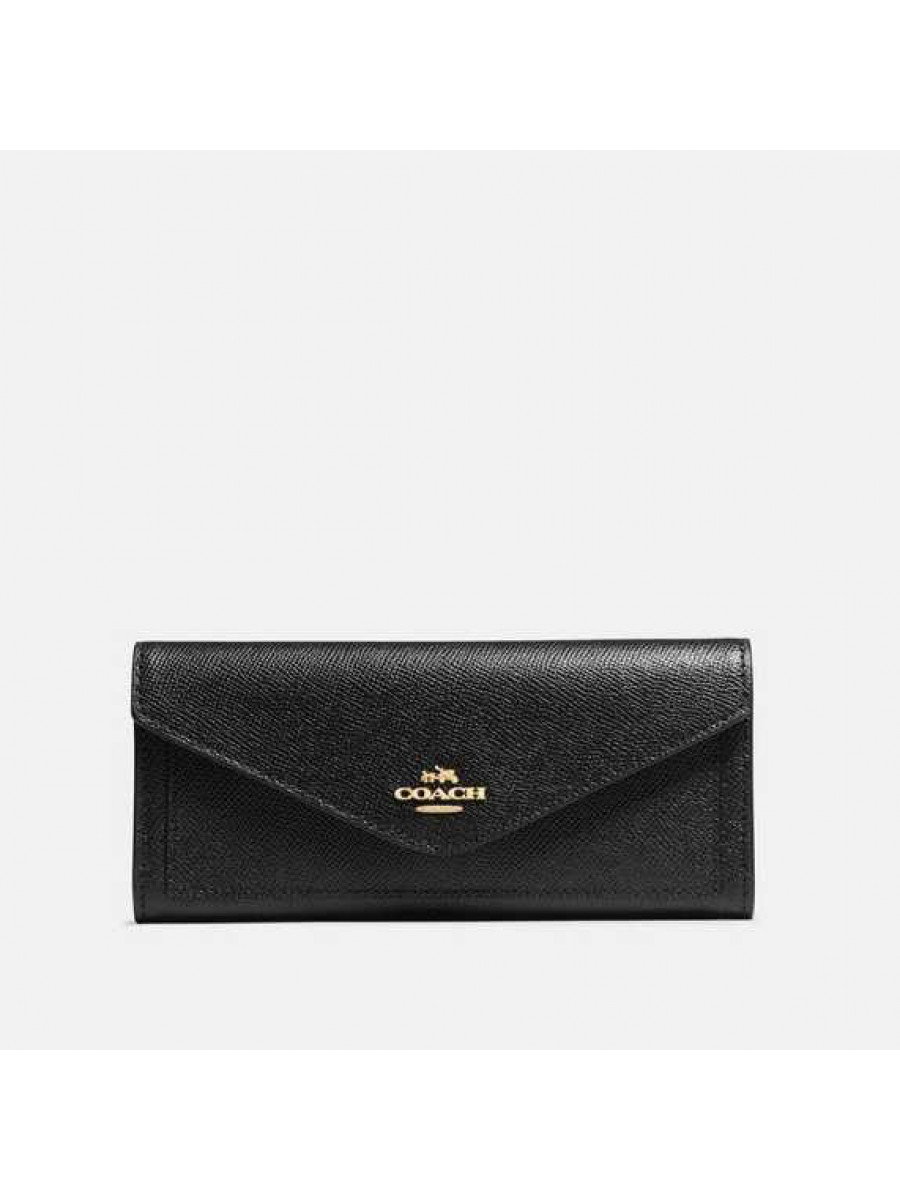 Кошелёк Coach Soft Wallet (B4/Black)(Золото) Coach