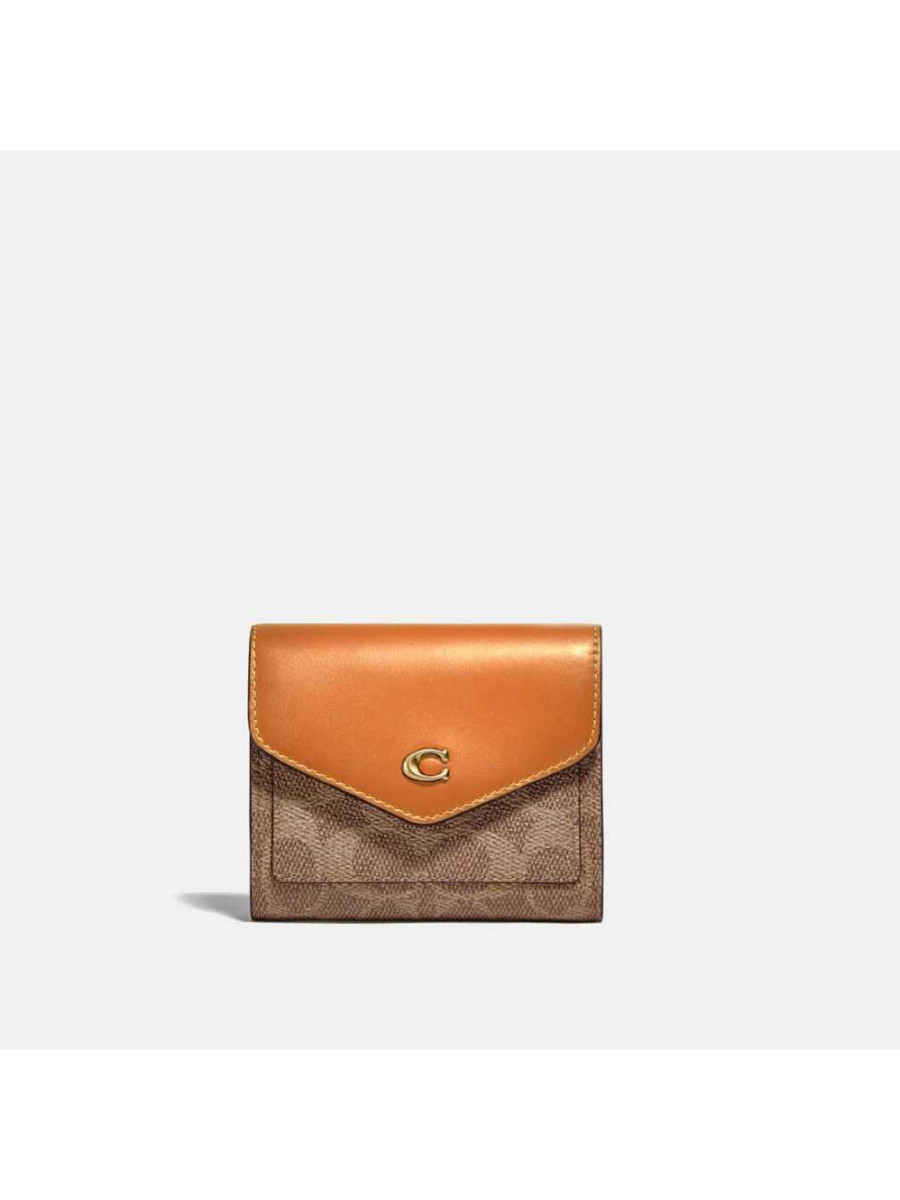 Кошелёк Coach Wyn Small Wallet In Signature Canvas (Brown/Tan) Coach