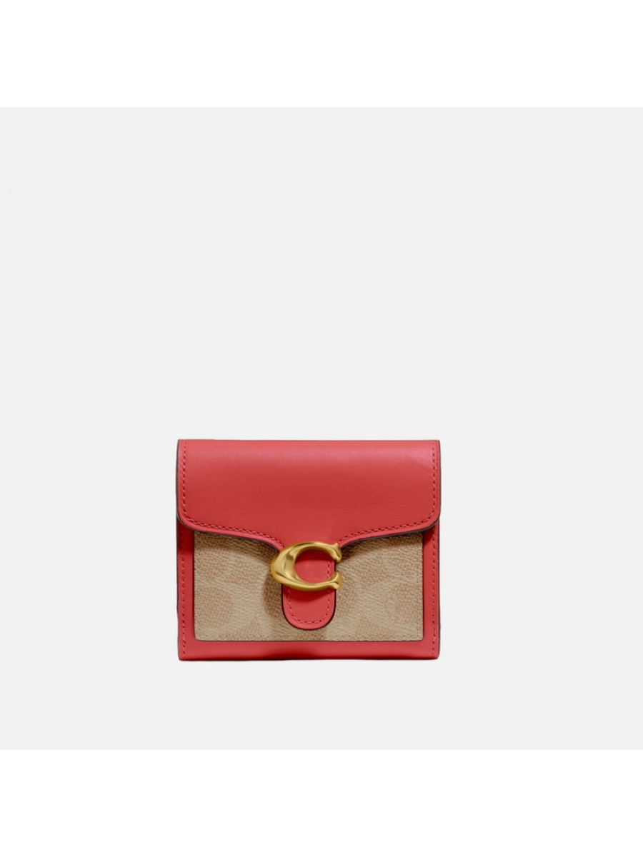 Кошелёк Coach Tabby Small Wallet In Colorblock Signature Canvas – B4/Bold Red Coach