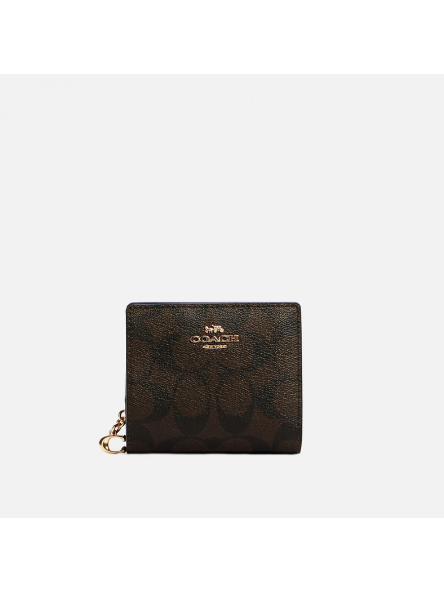 Кошелёк Coach Snap Wallet In Signature Canvas – Brown/Black Coach