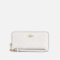 Coach - Кошелёк Coach Long Zip Around Wallet In Signature Canvas (Chalk/Glacierwhite)