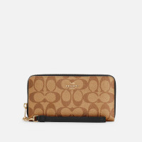 Coach - Кошелёк Coach Long Zip Around Wallet In Signature Canvas (Khaki/Black)