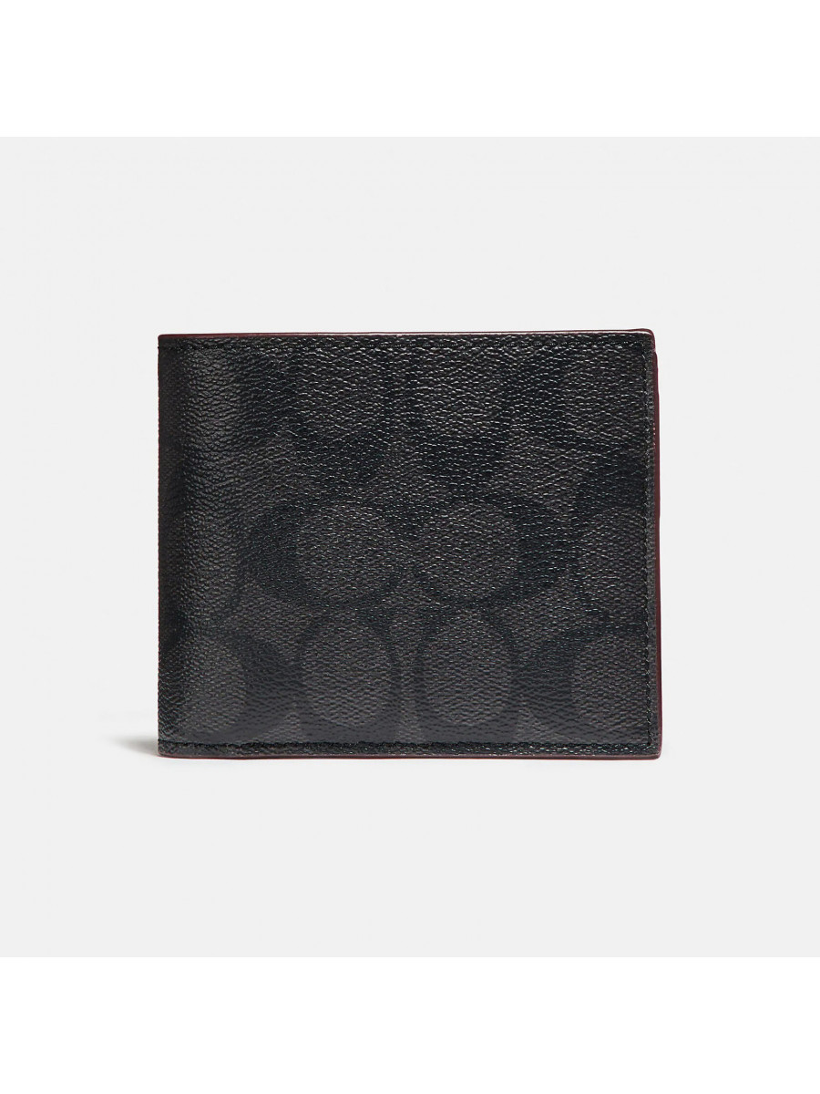 Кошелёк Coach 3 In 1 Wallet In Signature Canvas - Black/Oxblood Coach