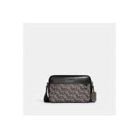 Coach - Кошелёк Coach Graham Crossbody With Signature Monogram Print - Gunmetal/Black