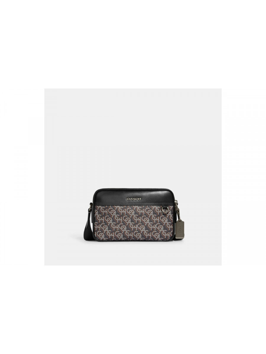 Кошелёк Coach Graham Crossbody With Signature Monogram Print - Gunmetal/Black Coach