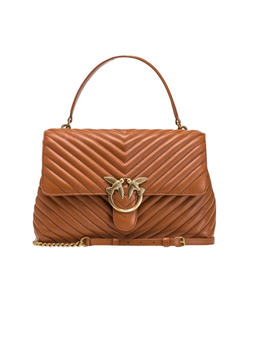 Сумка BIG LADY LOVE BAG PUFF CHEVRON — cognac-antique gold Pinko