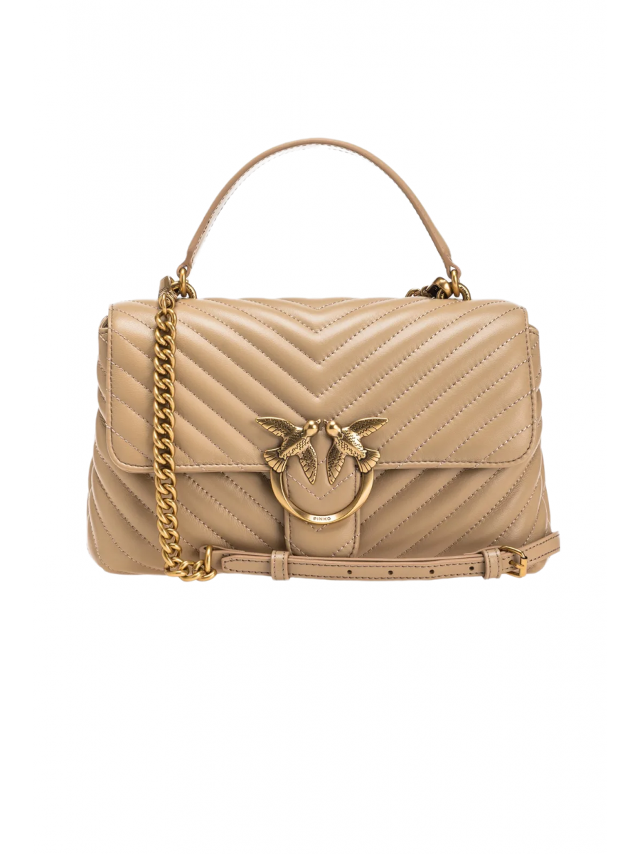 Сумка CLASSIC LADY LOVE BAG PUFF CHEVRON – sand-antique gold Pinko