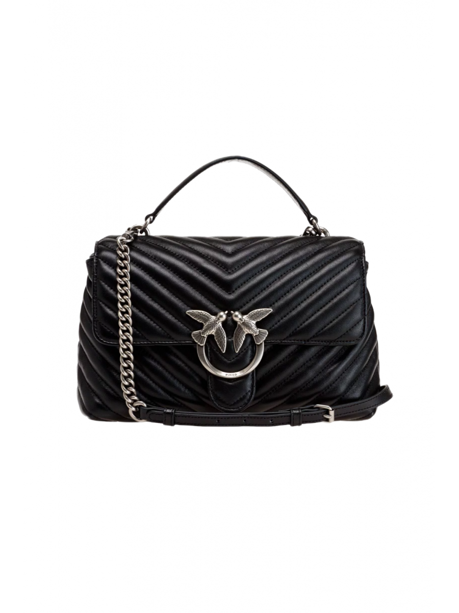 Сумка LADY LOVE BAG PUFF CHEVRON — black-old silver Pinko