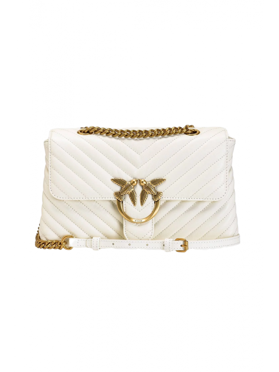 Сумка LADY LOVE BAG PUFF V QUILT — white+white-antique gold Pinko