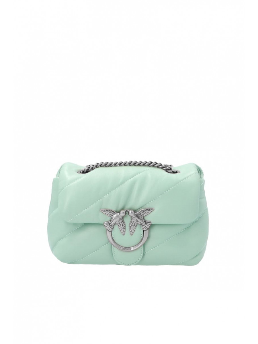 Сумка MINI LOVE BAG PUFF MAXI QUILT – mint green silver Pinko