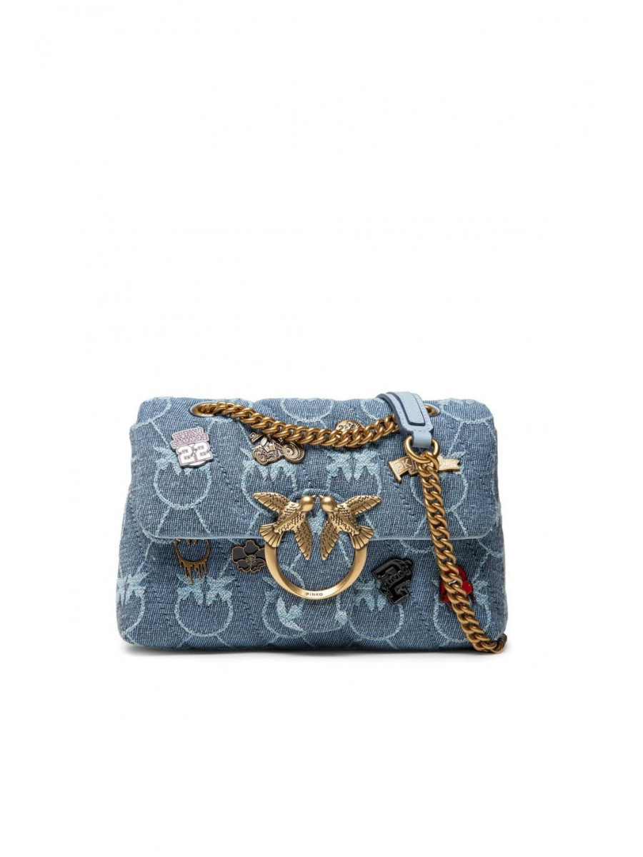 Сумка MINI LOVE BAG PUFF VARSITY PINS – light blue Pinko