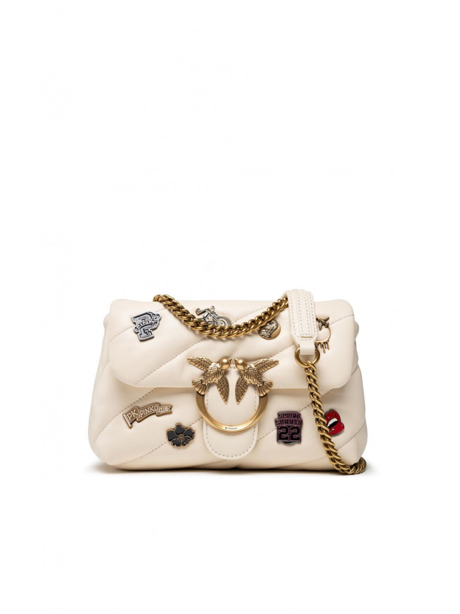 Сумка MINI LOVE BAG PUFF VERSITY PINS – white Pinko