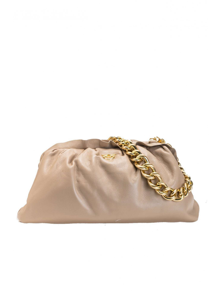 Клатч CHAIN CLUTCH BAG FRAIMED BEIGE — cuban sand Pinko