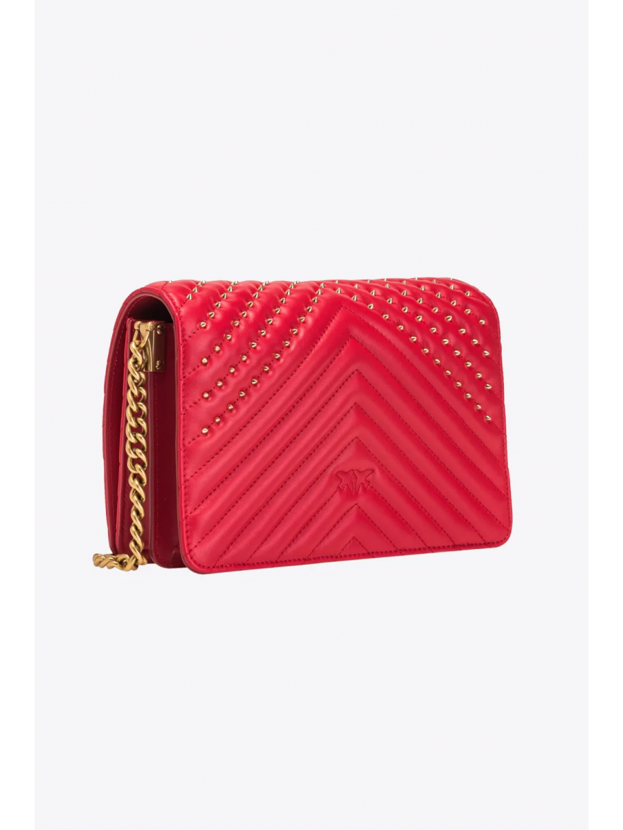 Сумка CLASSIC LOVE BAG CLICK CHEVRON STUDS – garnet red-antique gold