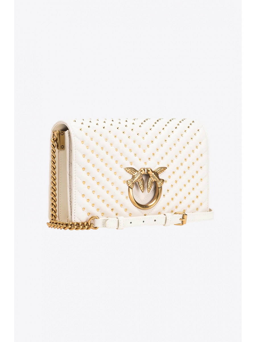 Сумка CLASSIC LOVE BAG CLICK CHEVRON STUDS – white-antique gold