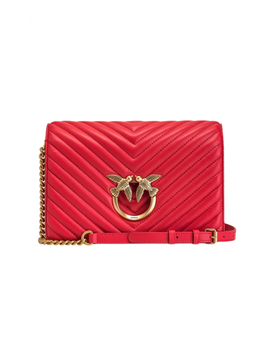 Сумка CLASSIC LOVE BAG CLICK V QUILT – red-antique gold Pinko