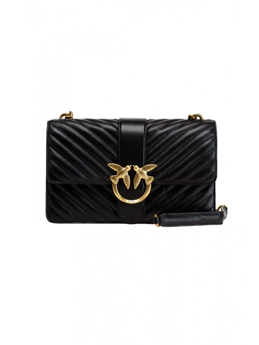 Сумка CLASSIC LOVE BAG ICON CHEVRON – black-antique gold Pinko