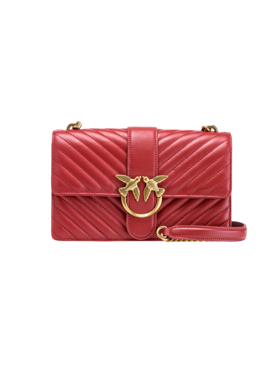 Сумка CLASSIC LOVE BAG ICON CHEVRON – ruby red-antique gold Pinko