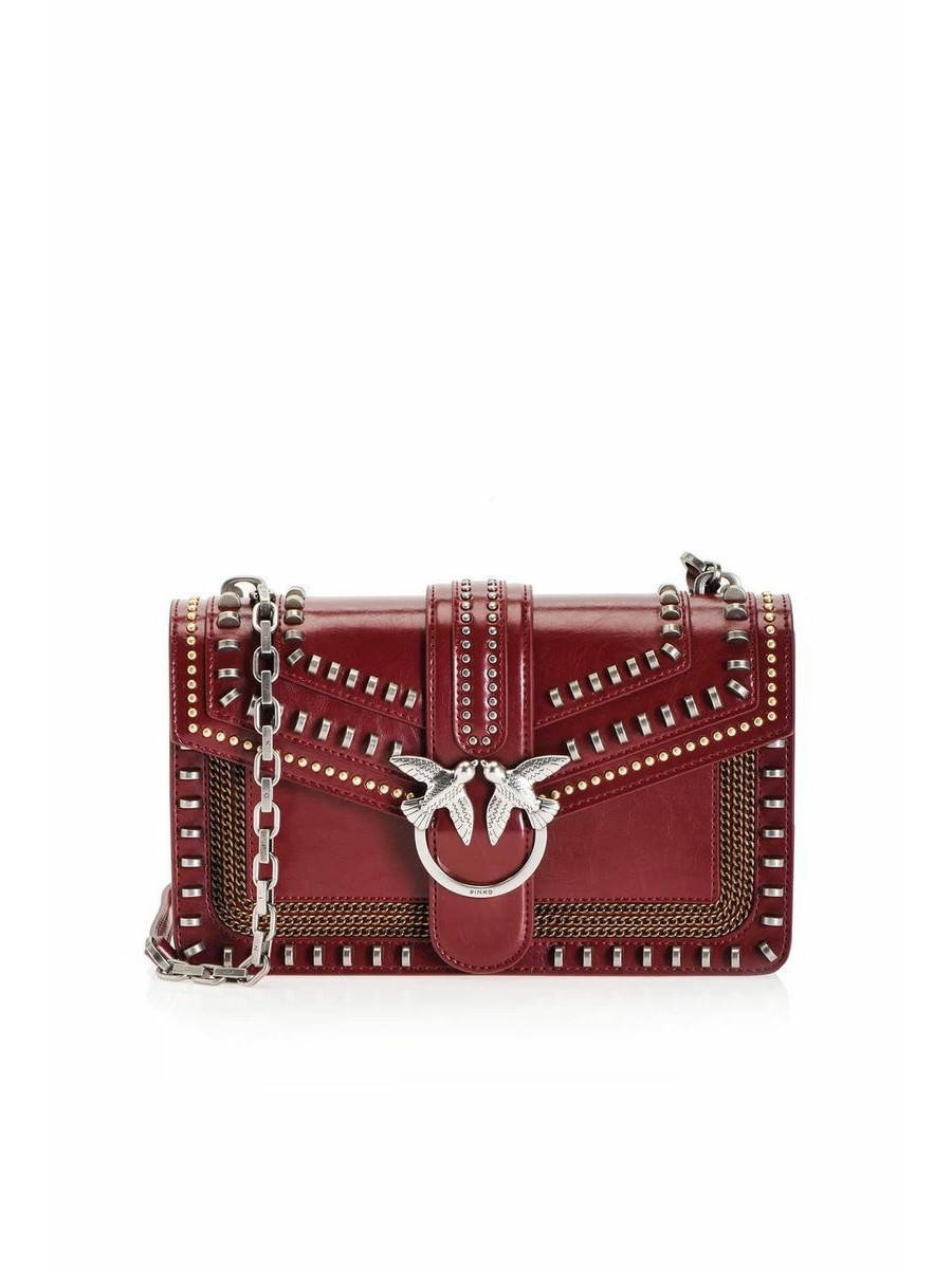 Сумка CLASSIC LOVE BAG MIX STUDS — burgundy Pinko