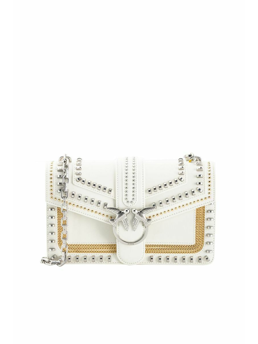 Сумка CLASSIC LOVE BAG MIX STUDS — white Pinko