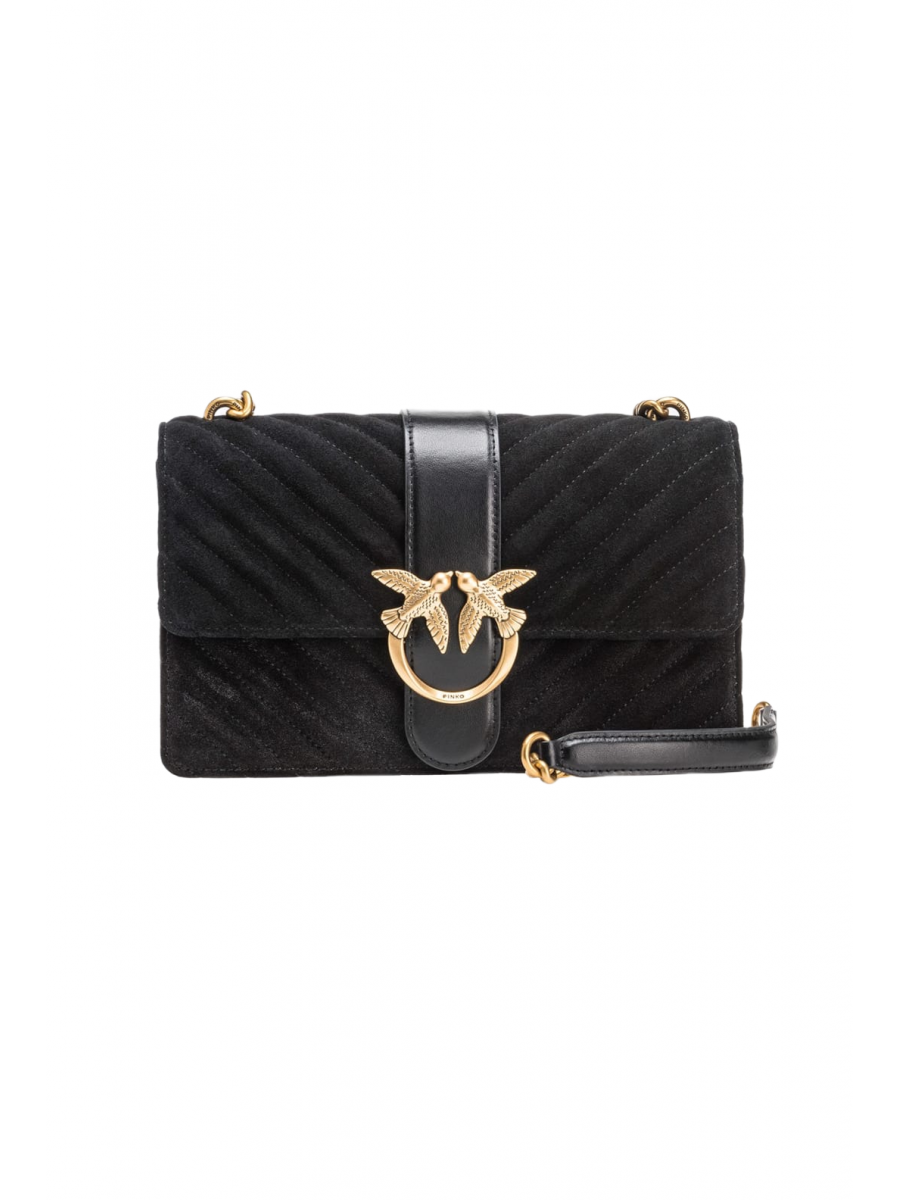 Сумка CLASSIC LOVE BAG ONE SUEDE – black-antique gold Pinko