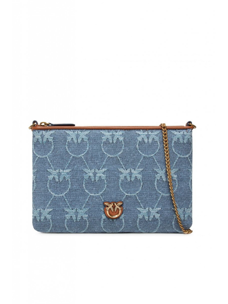 Сумка FLAT LOVE BAG DENIM LOGO – blue Pinko