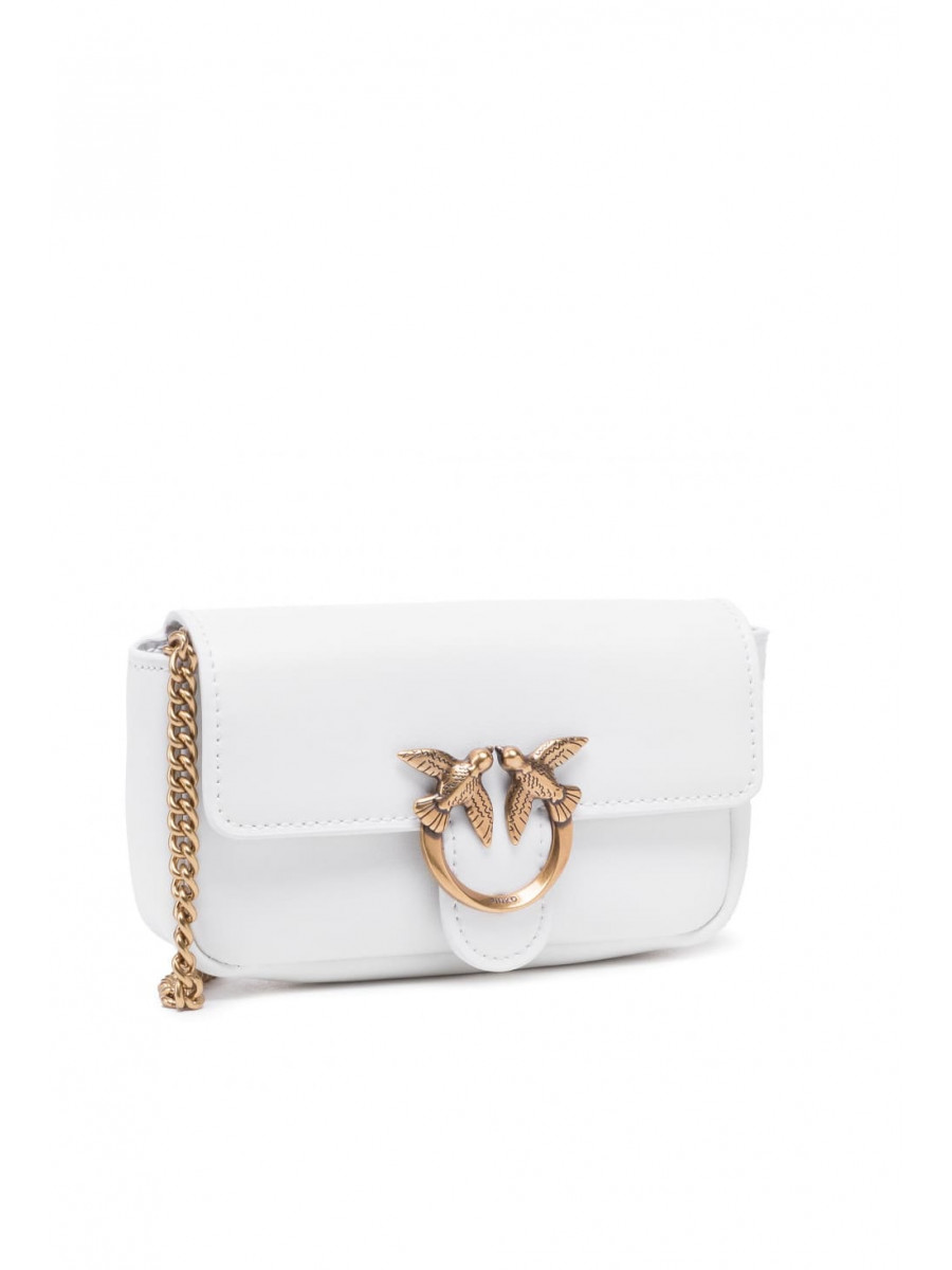 Сумка LOGO-PLAQUE MINI BAG — white Pinko