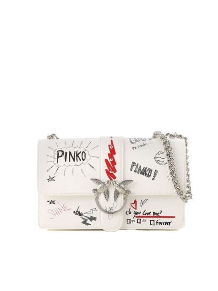 Сумка LOVE BAG GRAFFITI SHOULDER — white Pinko