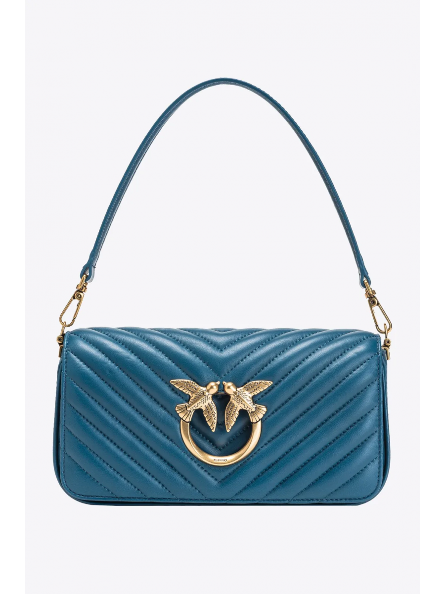 Сумка MINI LOVE BAG CLICK BAGUETTE CHEVRON – teal-antique gold