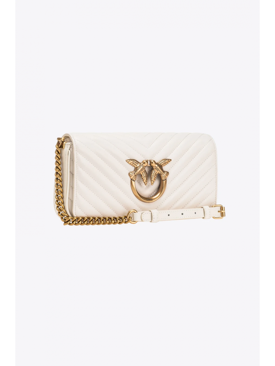 Сумка MINI LOVE BAG CLICK BAGUETTE CHEVRON – white-antique gold