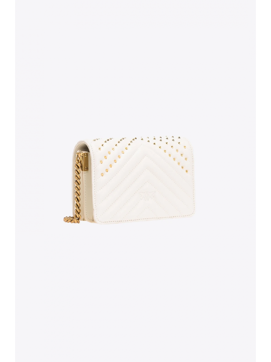 Сумка MINI LOVE BAG CLICK CHEVRON STUDS – white+white-antique gold