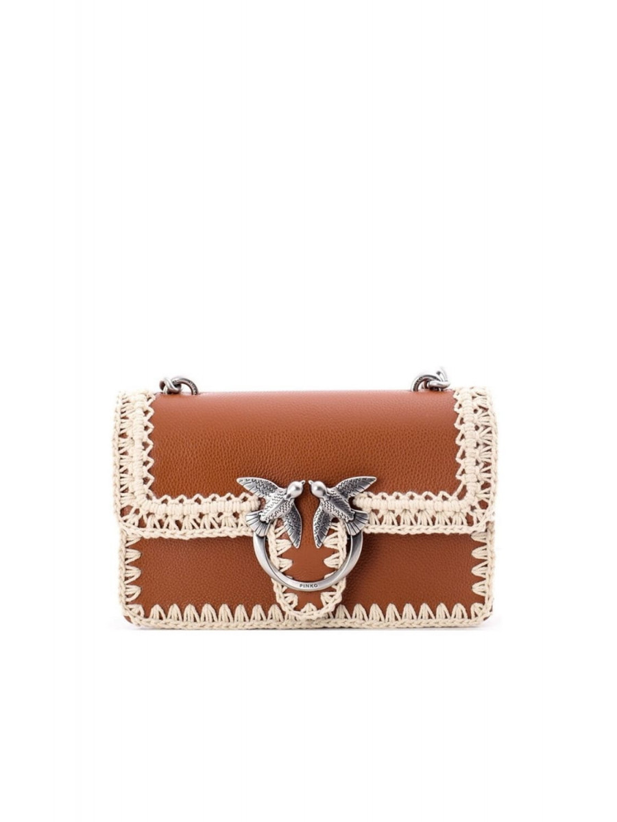 Сумка MINI LOVE BAG ICON STITCHED BUBBLES — brown Pinko