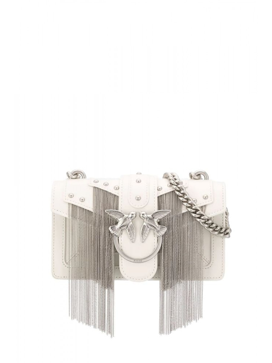 Сумка MINI LOVE BAG METAL FRINGES – white Pinko