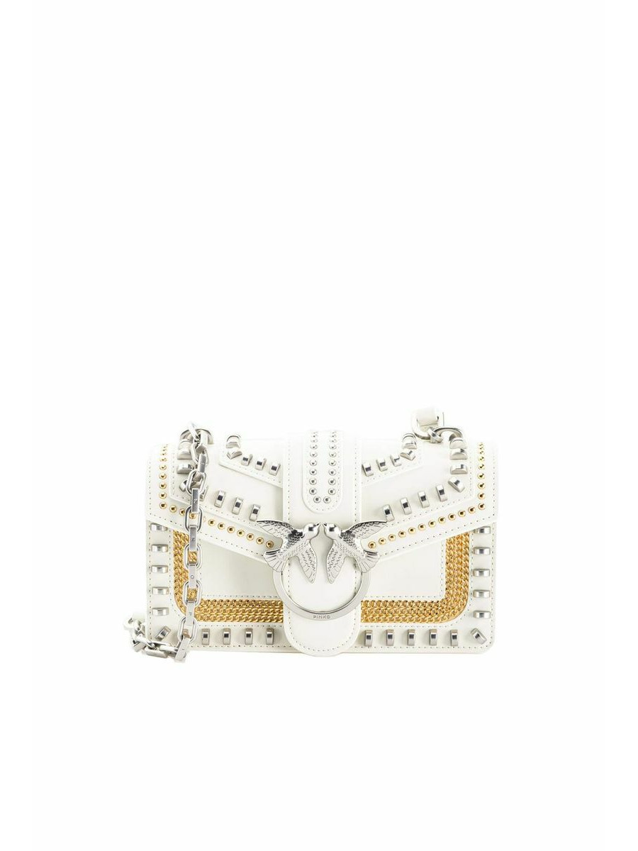 Сумка MINI LOVE BAG MIX STUDS — white Pinko