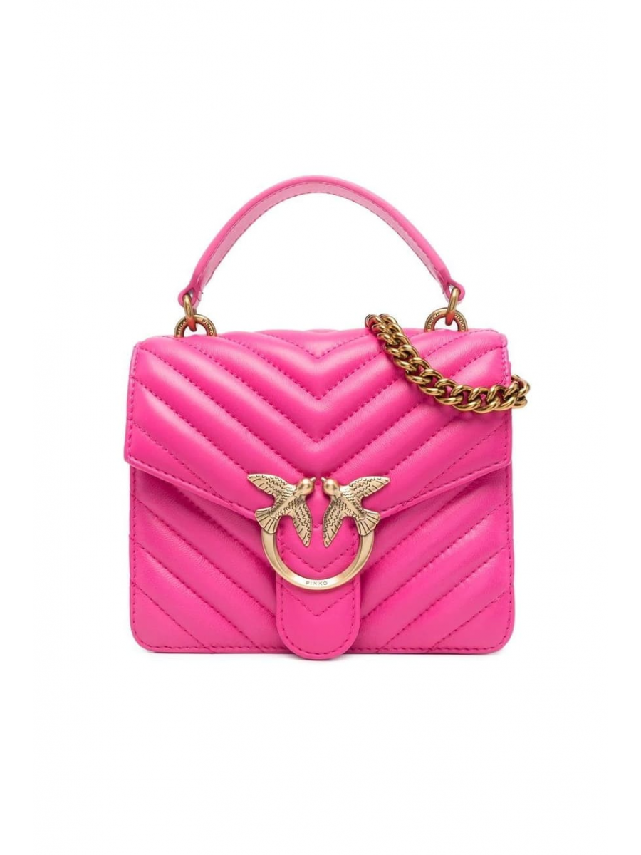 Сумка MINI LOVE BAG TOP HANDLE CHEVRON – fuchsia Pinko