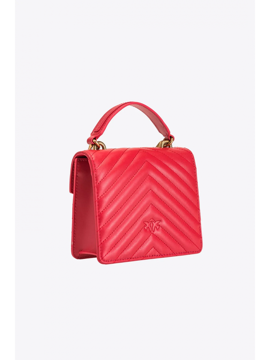 Сумка MINI LOVE BAG TOP HANDLE CHEVRON – red-antique gold