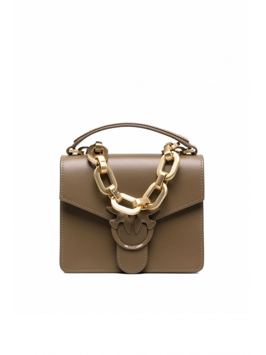 Сумка MINI LOVE BAG TOP HANDLE MAXI CHAIN – ashen walnut Pinko