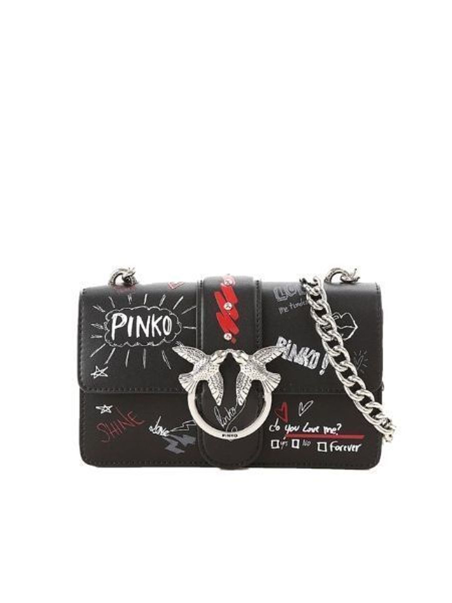 Сумка MINI LOVE GRAFFITI SHOULDER — black Pinko