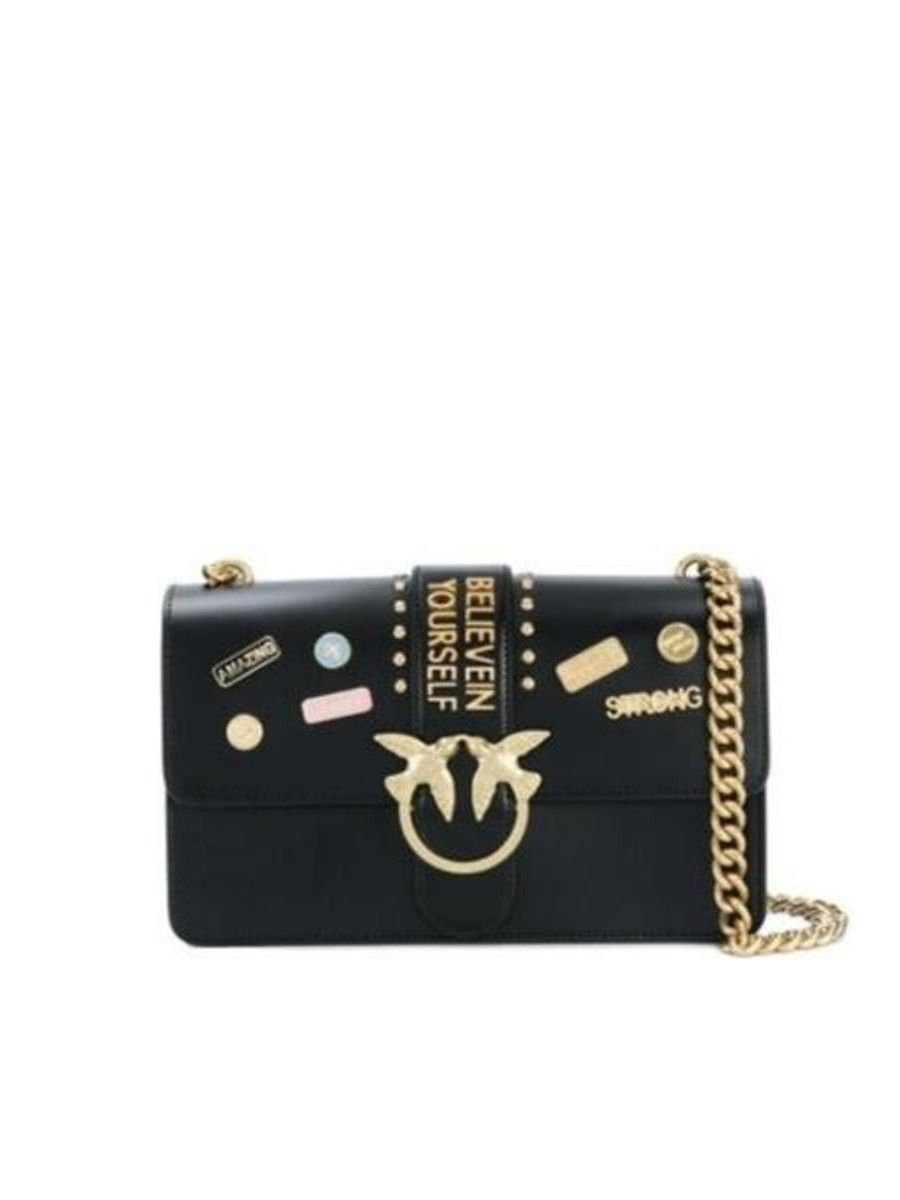 Сумка MINI MOTIVATIONAL CHARM SHOULDER BAG — black Pinko