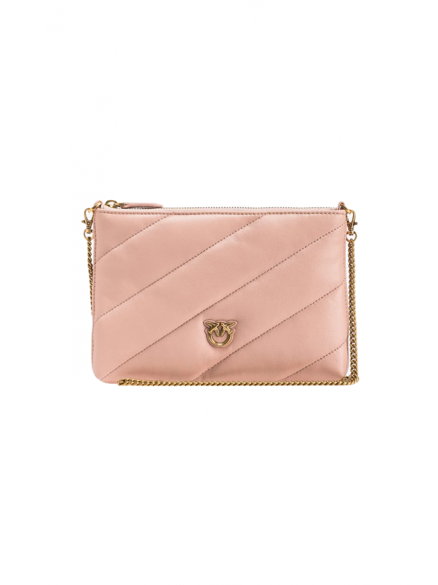 Сумка QUILTED NAPPA LEATHER FLAT BAG – pink/dusty pink-antique gold Pinko