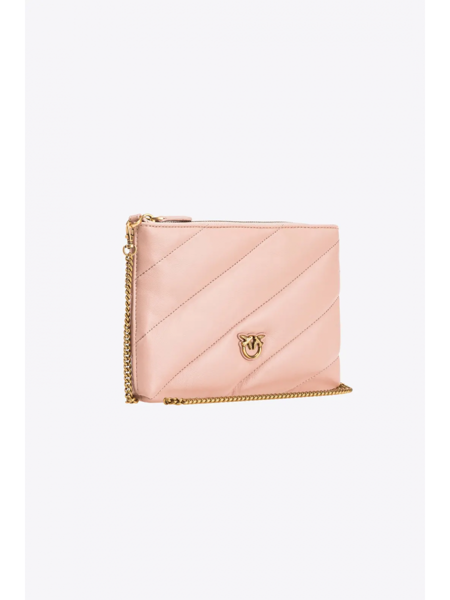 Сумка QUILTED NAPPA LEATHER FLAT BAG – pink/dusty pink-antique gold