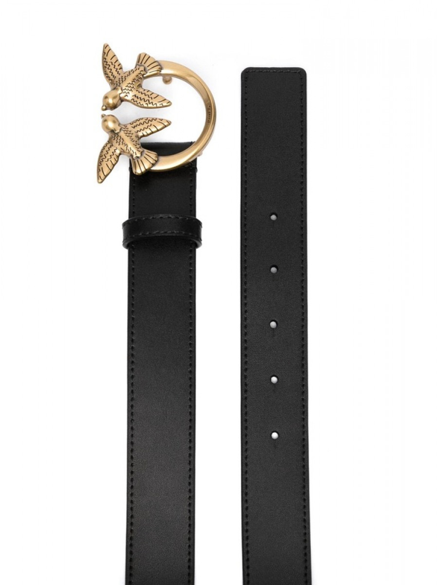 Ремень LOVE BIRDS LEATHER BELT — black–gold / L (100 см)- L (100 см)