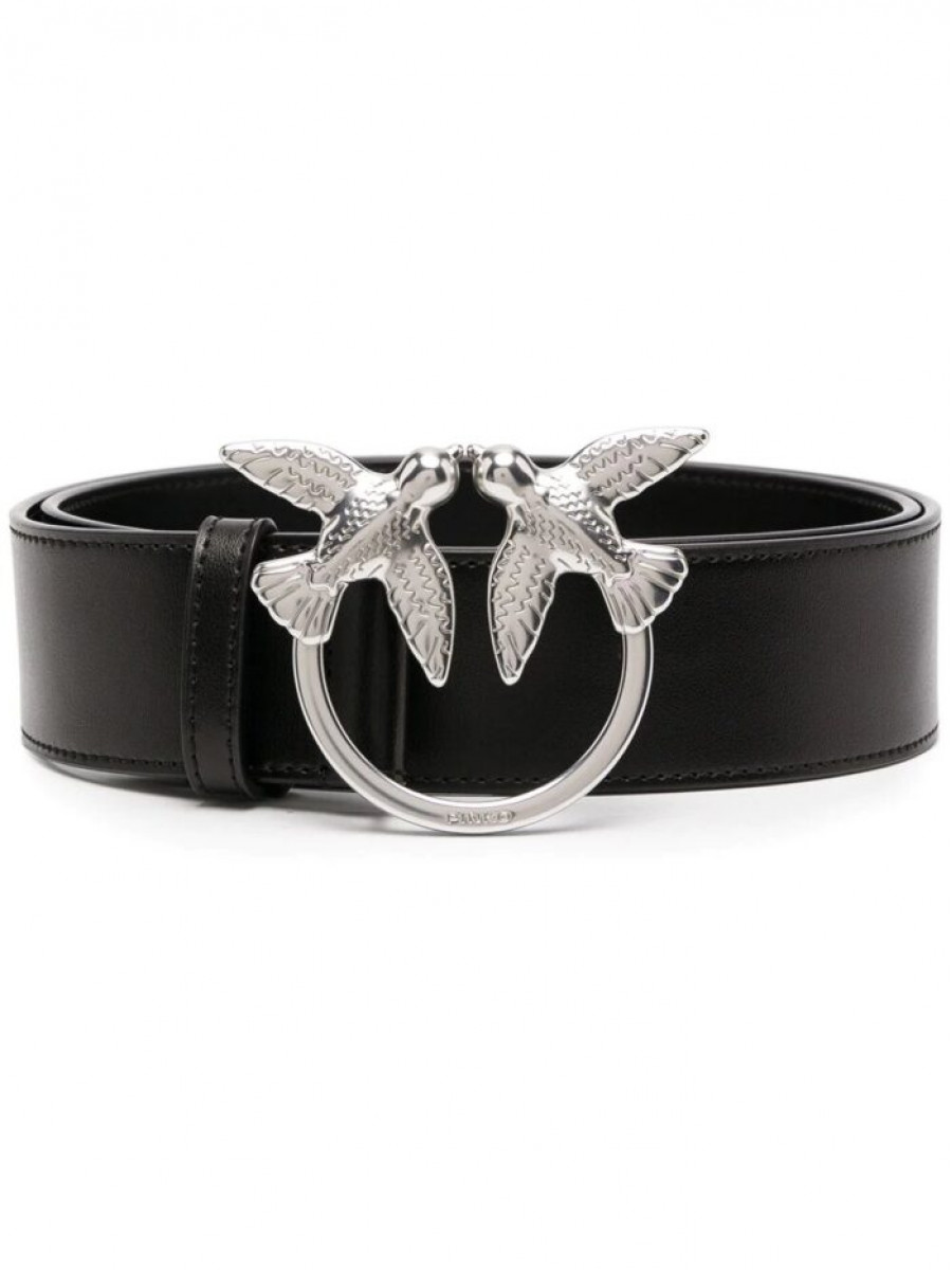 Ремень LOVE BIRDS LEATHER BELT — black–silver / L (100 см)- L (100 см)