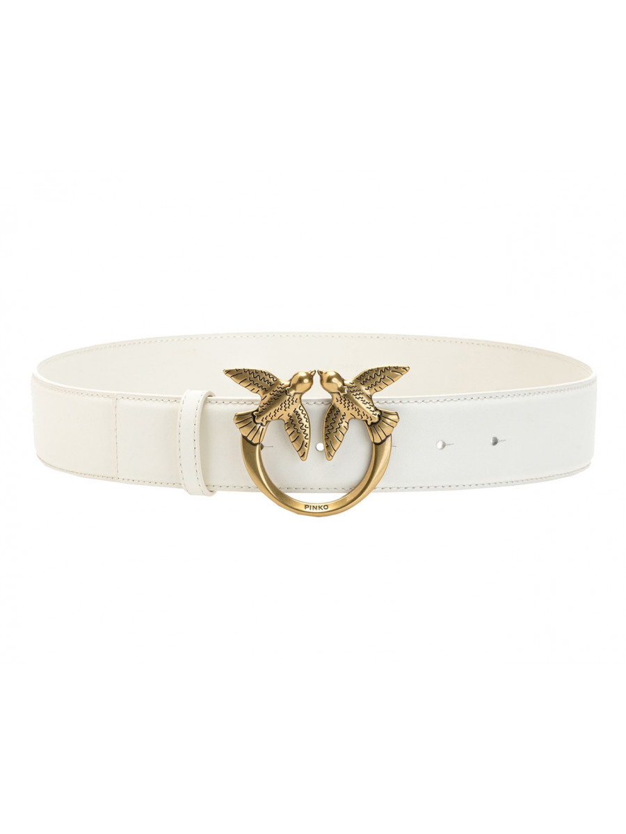 Ремень LOVE BIRDS LEATHER BELT — white–copper / L (100 см)- L (100 см)